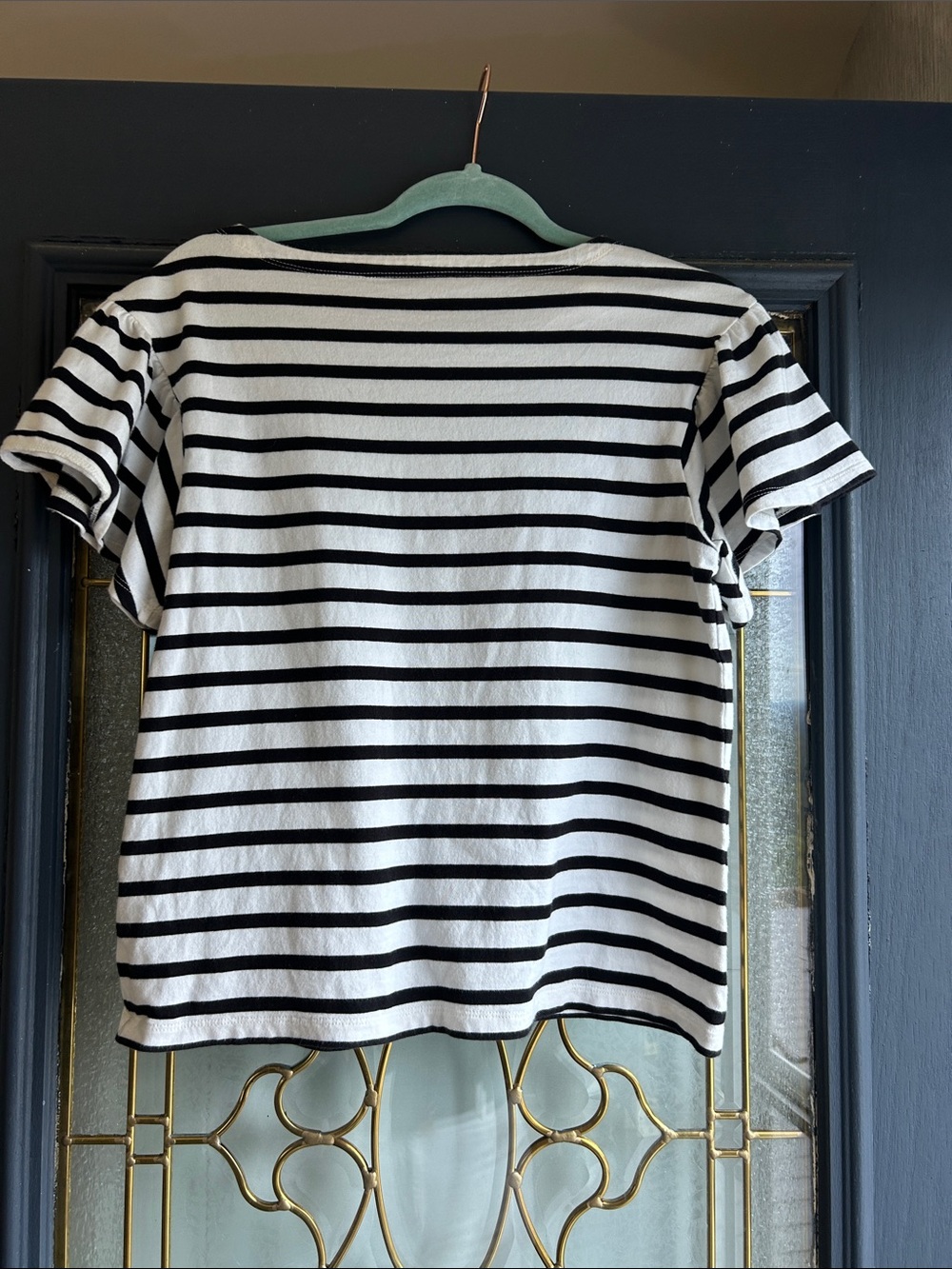 Kate Spade Watson Lane Varsity Stripe Top, Med Flounce Sleeve - Picture 6 of 6